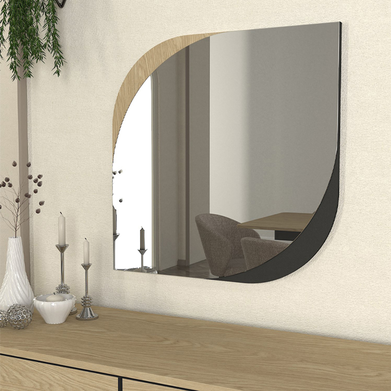 Καθρέπτης τοίχου Lava Μegapap χρώμα rota oak – ανθρακί 70×2,2×70εκ.