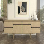 Μπουφές Lava Megapap χρώμα rota oak – ανθρακί 150×44,6×76εκ.