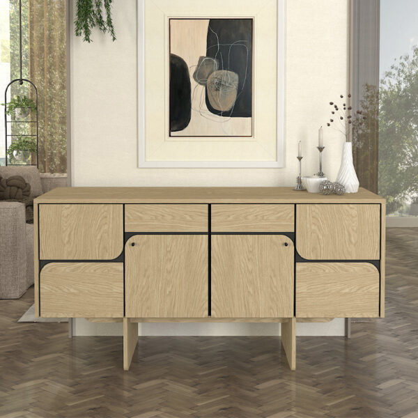 Μπουφές Lava Megapap χρώμα rota oak – ανθρακί 150×44,6×76εκ.