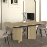 Τραπέζι Lava Megapap χρώμα rota oak – ανθρακί 180x90x76,8εκ.