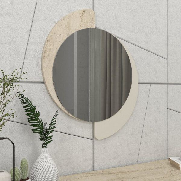 Καθρέπτης τοίχου Sevilla Μegapap χρώμα sandstone – travertine 59,2×2,2×69εκ.
