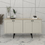 Μπουφές Sevilla Megapap χρώμα sandstone – travertine 150×44,6×72,2εκ.