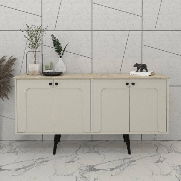 Μπουφές Sevilla Megapap χρώμα sandstone – travertine 150×44,6×72,2εκ.
