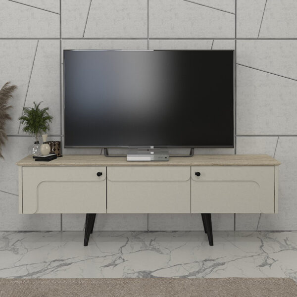 Έπιπλο τηλεόρασης Sevilla Megapap χρώμα sandstone – travertine 150x35x45,6εκ.