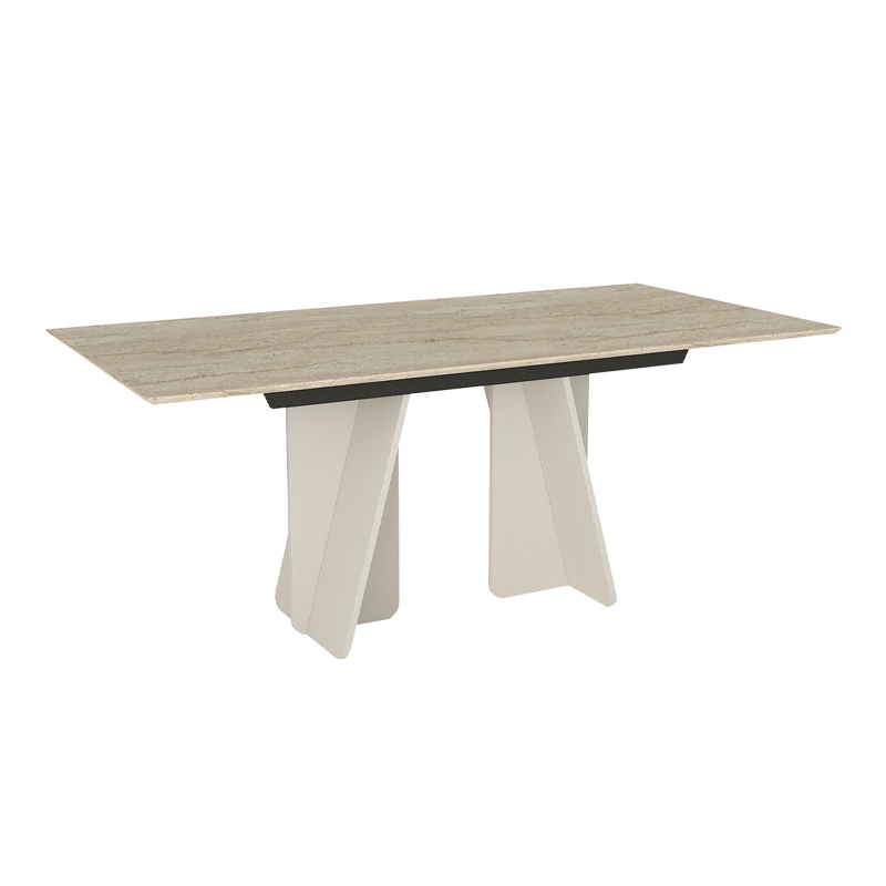 Τραπέζι Sevilla Megapap χρώμα sandstone – travertine 180x90x75εκ.
