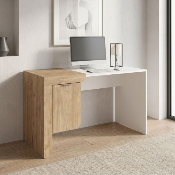Γραφείο εργασίας Dario Megapap χρώμα sepet oak – λευκό 120x60x73,2εκ.