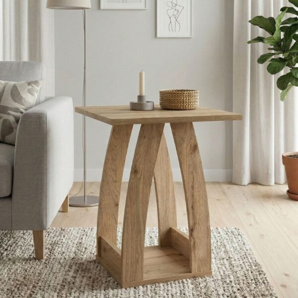 Τραπεζάκι βοηθητικό – Κομοδίνο Deros Megapap χρώμα sepet oak 45x45x56εκ.
