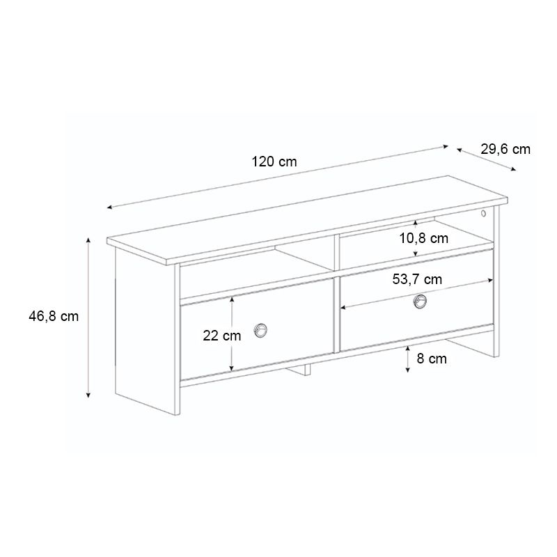 Έπιπλο τηλεόρασης Gradias Megapap χρώμα λευκό - sapphire oak 120x29,6x46,8εκ. - Image 6