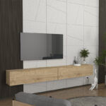 Έπιπλο τηλεόρασης επιτοίχιο Espanse Megapap χρώμα sapphire oak 241,8×31,7×30εκ.