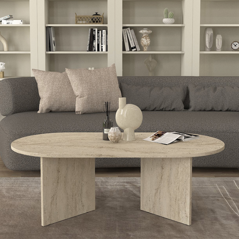 Τραπεζάκι σαλονιού Cortado Megapap χρώμα travertine 120x60x39,6εκ. - Image 2