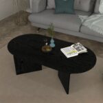 Τραπεζάκι σαλονιού Cortado Megapap χρώμα sencron black 120x60x39,6εκ.