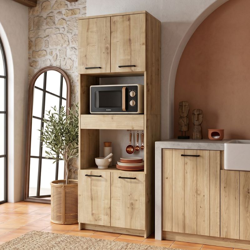 Ντουλάπι κουζίνας – μπάνιου Alvento Megapap χρώμα sapphire oak 60x42x180εκ.