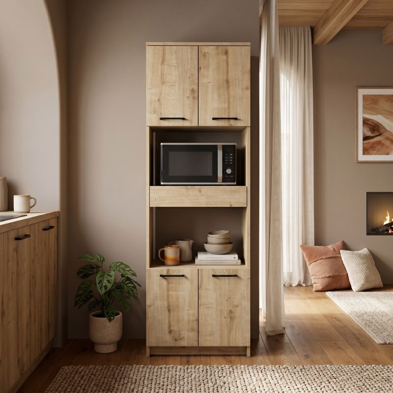 Ντουλάπι κουζίνας - μπάνιου Alvento Megapap χρώμα sapphire oak 60x42x180εκ. - Image 2