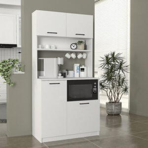 Έπιπλο κουζίνας Tuco 2 Megapap χρώμα λευκό 90x40x180εκ.