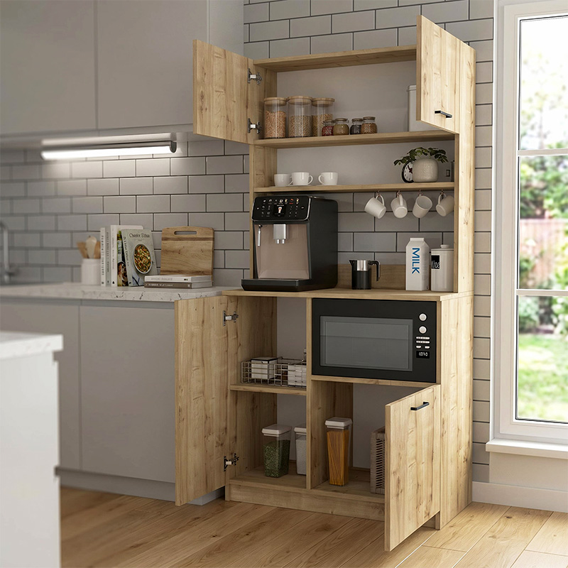 Έπιπλο κουζίνας Tuco 2 Megapap χρώμα sapphire oak 90x40x180εκ. - Image 2