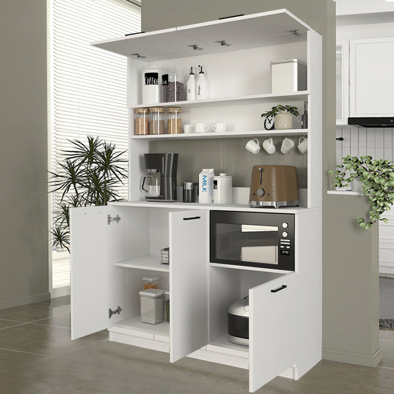 Έπιπλο κουζίνας Tuco 3 Megapap χρώμα λευκό 123,8x40x180εκ. - Image 2