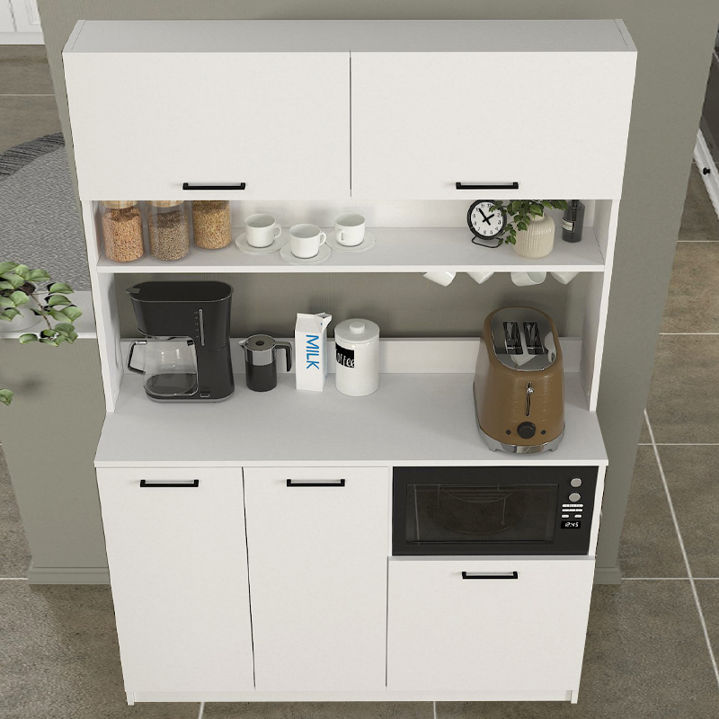 Έπιπλο κουζίνας Tuco 3 Megapap χρώμα λευκό 123,8x40x180εκ. - Image 5