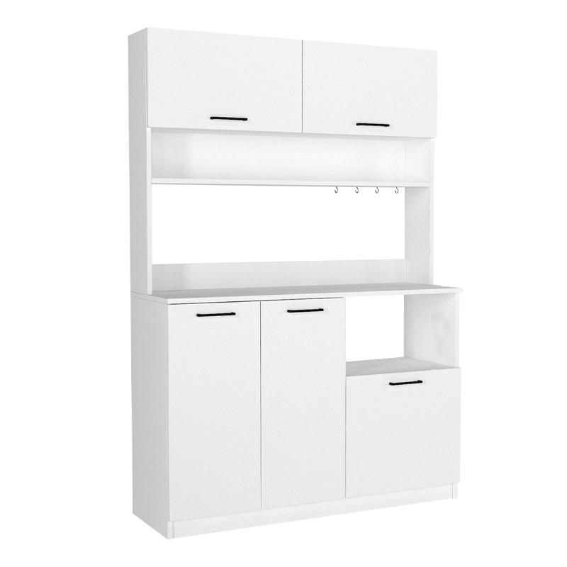 Έπιπλο κουζίνας Tuco 3 Megapap χρώμα λευκό 123,8x40x180εκ. - Image 6