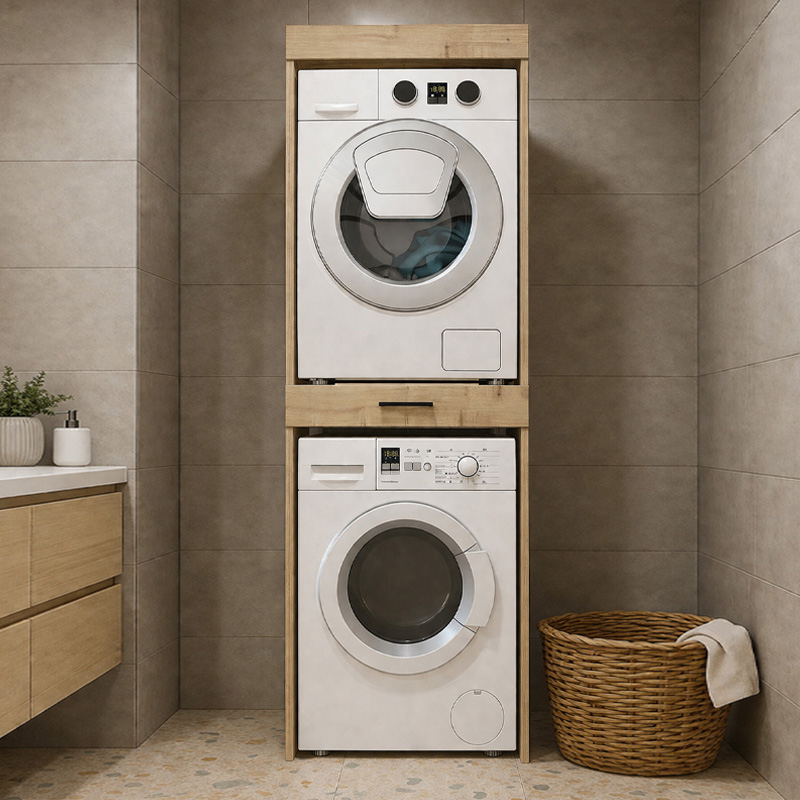 Έπιπλο πλυντηρίου - στεγνωτηρίου Fika Megapap χρώμα sapphire oak 67x61,8x198,5εκ. - Image 4