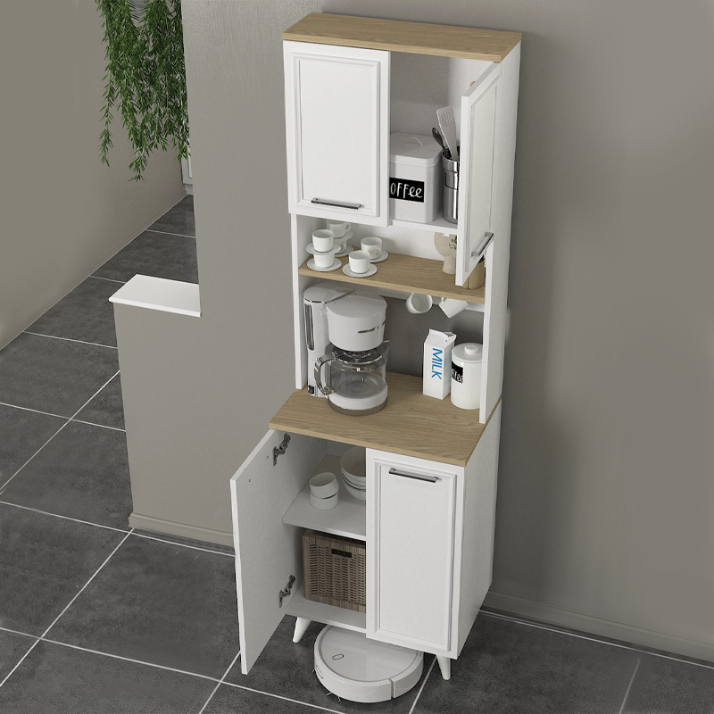 Έπιπλο κουζίνας Potter 2 Megapap χρώμα λευκό - rota oak 60x40x196,1εκ. - Image 4
