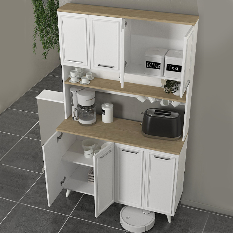 Έπιπλο κουζίνας Potter 4 Megapap χρώμα λευκό - rota oak 120x40x196,1εκ. - Image 4