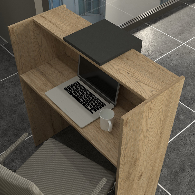 Γραφείο υποδοχής - reception Hola Megapap χρώμα sepet oak - ανθρακί 93,6x45,2x110,3εκ. - Image 2
