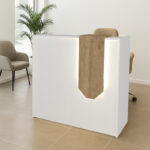 Γραφείο υποδοχής – reception Navita Megapap με LED χρώμα λευκό – sepet oak 113,6x42x111,8εκ.