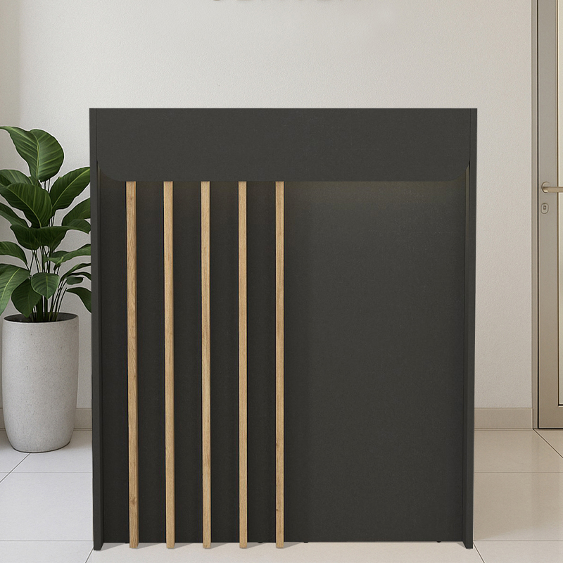 Γραφείο υποδοχής - reception Karibu Megapap με LED χρώμα ανθρακί - sepet oak 90x40x100εκ. - Image 2