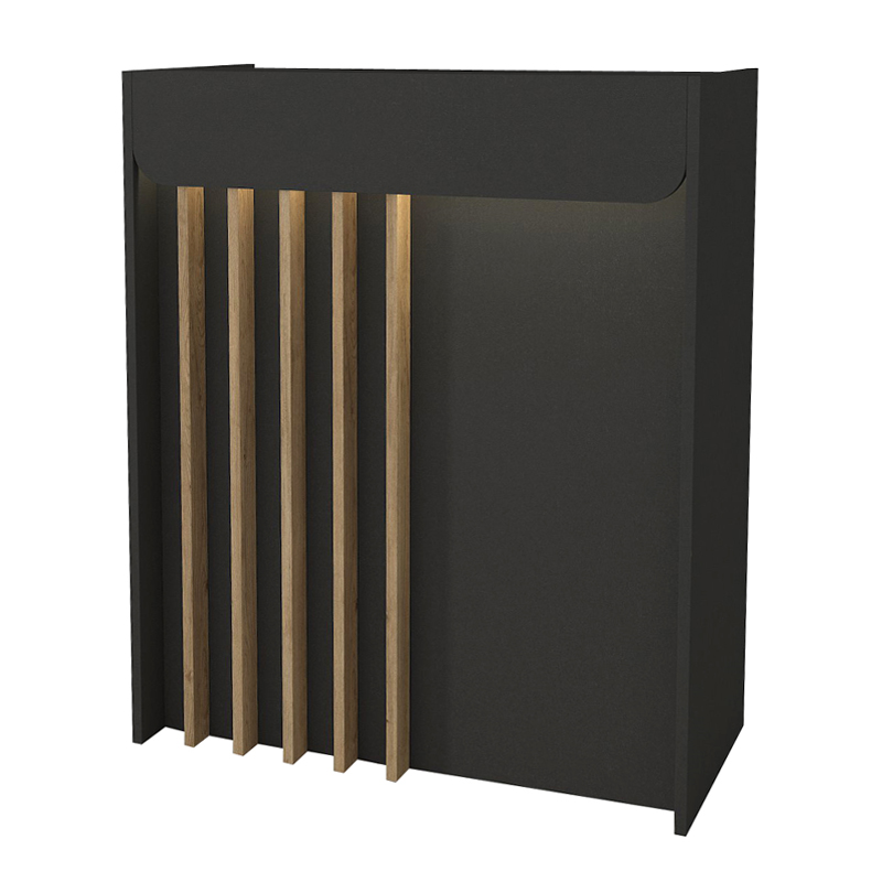 Γραφείο υποδοχής - reception Karibu Megapap με LED χρώμα ανθρακί - sepet oak 90x40x100εκ. - Image 4