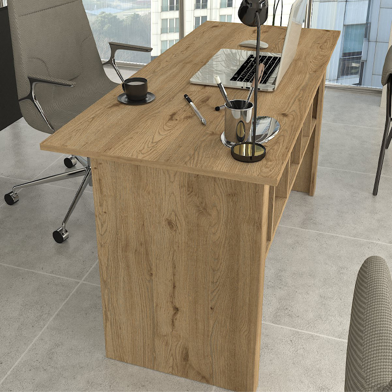 Γραφείο εργασίας Nika Megapap χρώμα sepet oak - ανθρακί 140x60x75εκ. - Image 3