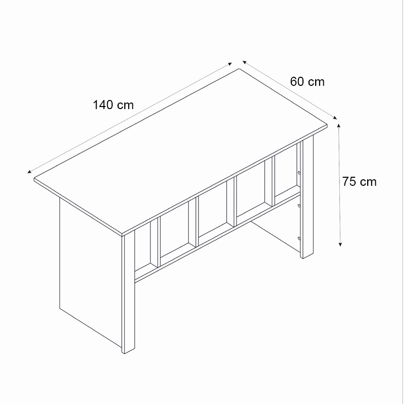 Γραφείο εργασίας Nika Megapap χρώμα sepet oak - ανθρακί 140x60x75εκ. - Image 8