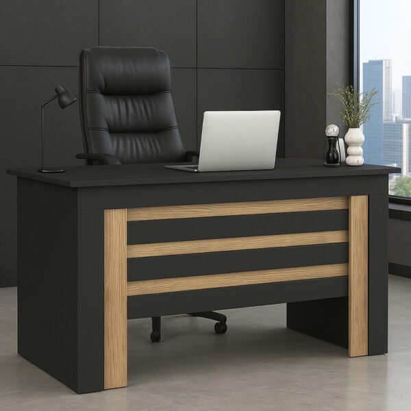 Γραφείο εργασίας Epito Megapap χρώμα ανθρακί – sepet oak 140×59,6×76,8εκ.