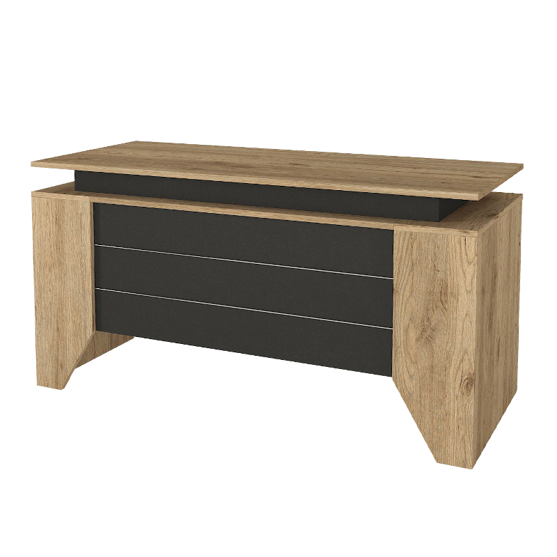 Γραφείο εργασίας Remida Megapap χρώμα sepet oak - ανθρακί 140x60x76,9εκ. - Image 3