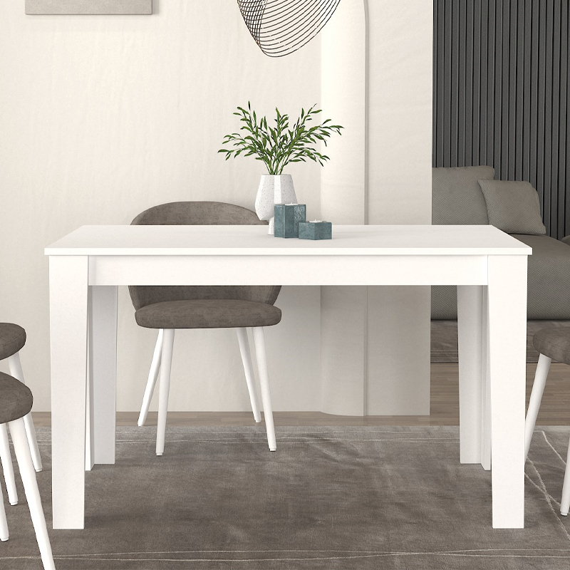 Τραπέζι Darlen Megapap χρώμα λευκό 125x72x74εκ. - Image 3