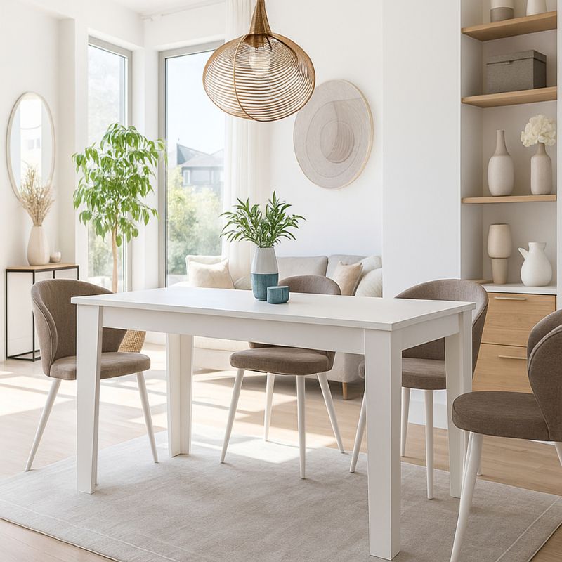 Τραπέζι Darlen Megapap χρώμα λευκό 125x72x74εκ. - Image 4