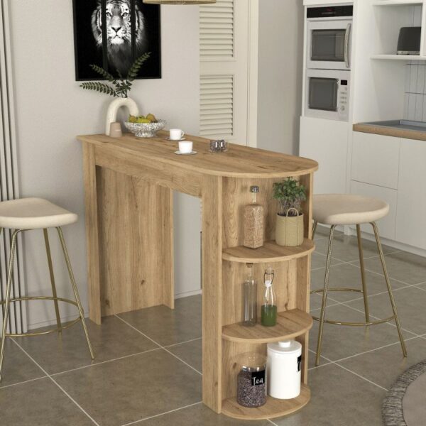 Τραπέζι μπαρ Vigne Megapap χρώμα sepet oak 150×51,6×101,8εκ.