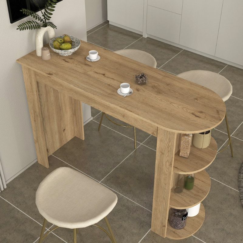 Τραπέζι μπαρ Vigne Megapap χρώμα sepet oak 150x51,6x101,8εκ. - Image 2