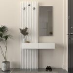 Έπιπλο εισόδου Elois Megapap χρώμα λευκό 96,6×26,8×195,5εκ.