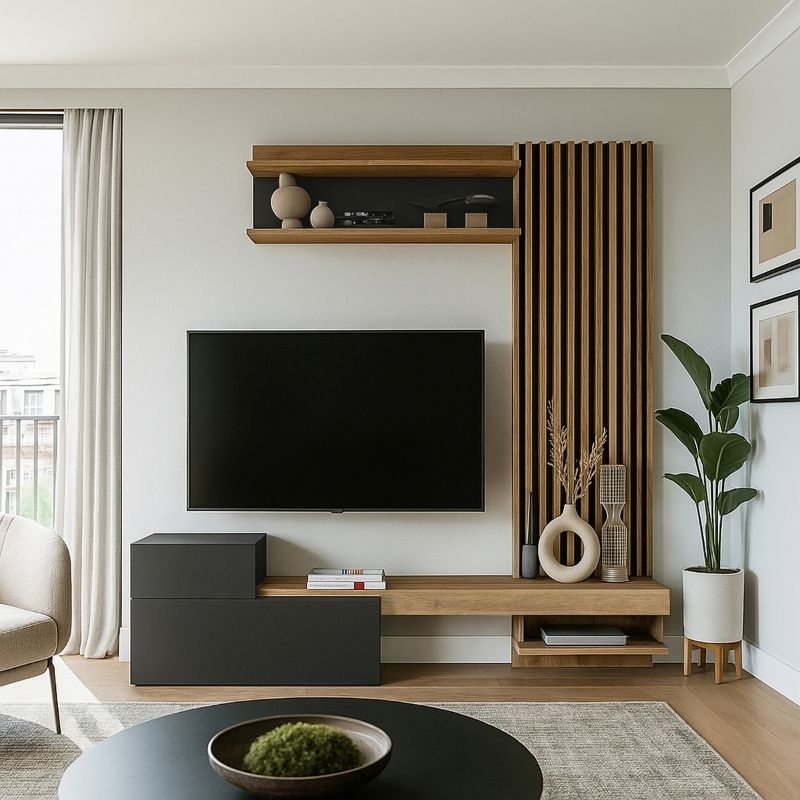 Σύνθεση τηλεόρασης Dumont Megapap χρώμα ανθρακί - sepet oak 180x36,8x200εκ. - Image 3