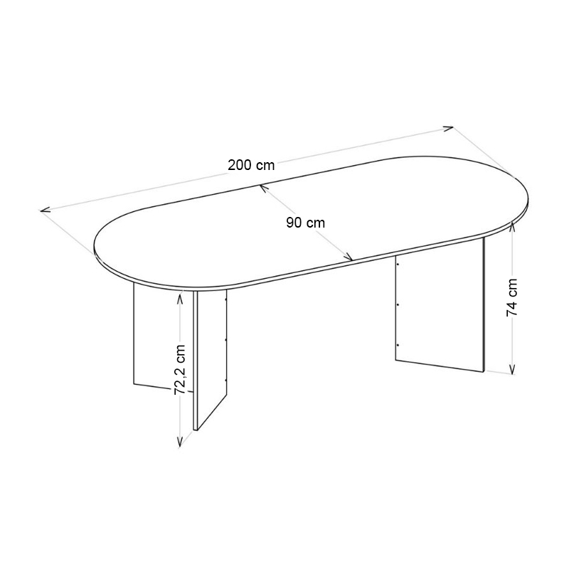 Τραπέζι Cortado Megapap χρώμα sencron black 200x90x74εκ. - Image 9