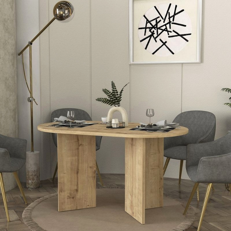 Τραπέζι Cortado Megapap χρώμα sapphire oak 138x80x75εκ. - Image 3