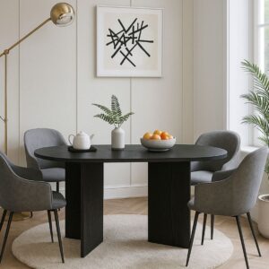 Τραπέζι Cortado Megapap χρώμα sencron black 138x80x75εκ.