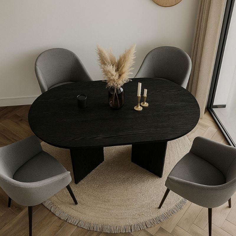 Τραπέζι Cortado Megapap χρώμα sencron black 138x80x75εκ. - Image 2