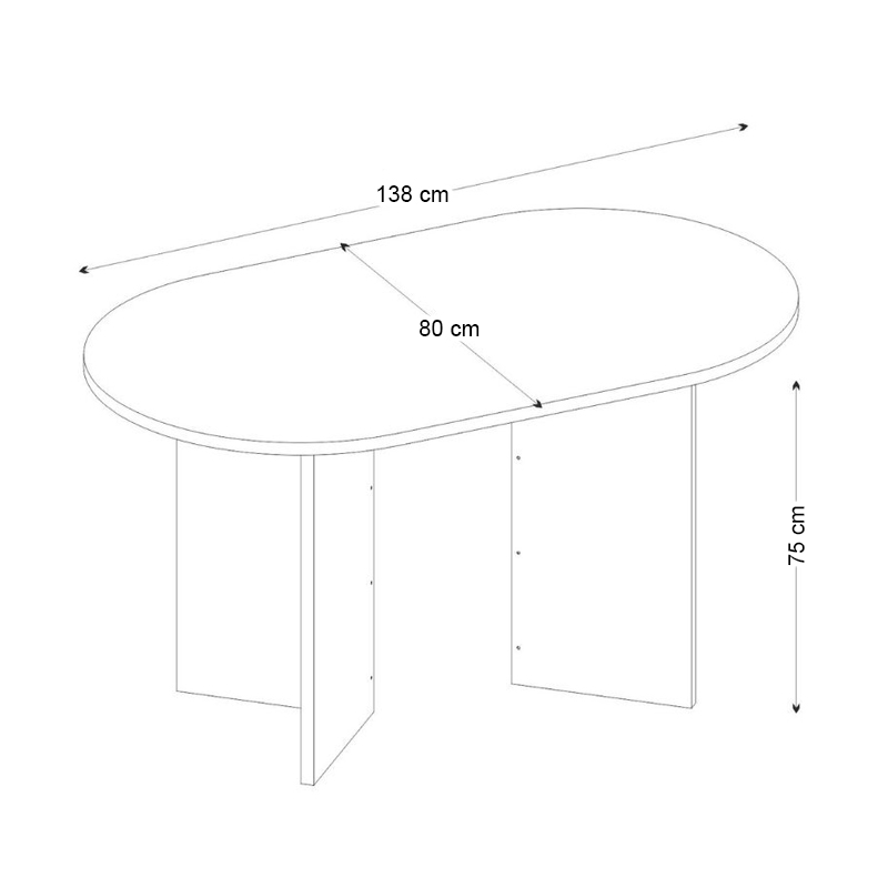 Τραπέζι Cortado Megapap χρώμα sencron black 138x80x75εκ. - Image 7