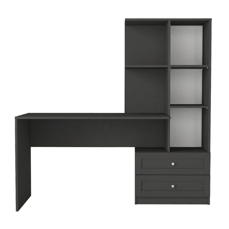 Γραφείο εργασίας Mantra Megapap χρώμα ανθρακί 150x60x152εκ. - Image 6