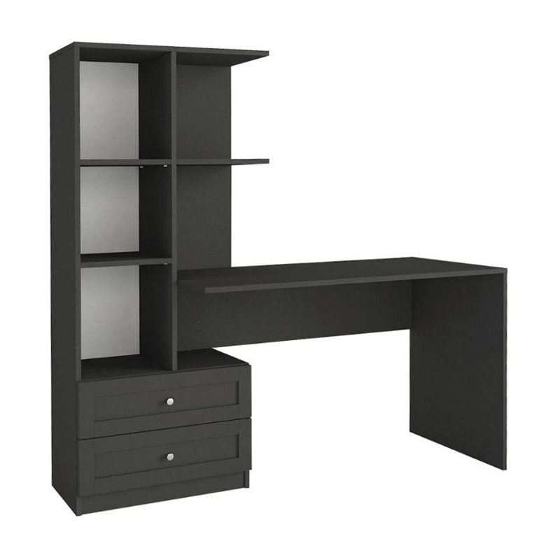 Γραφείο εργασίας Mantra Megapap χρώμα ανθρακί 150x60x152εκ. - Image 6