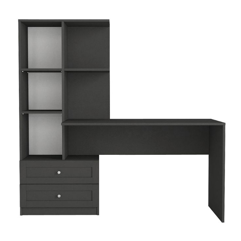Γραφείο εργασίας Mantra Megapap χρώμα ανθρακί 150x60x152εκ. - Image 7