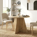 Τραπέζι Tailor Megapap χρώμα sapphire oak Ø100×75,7εκ.