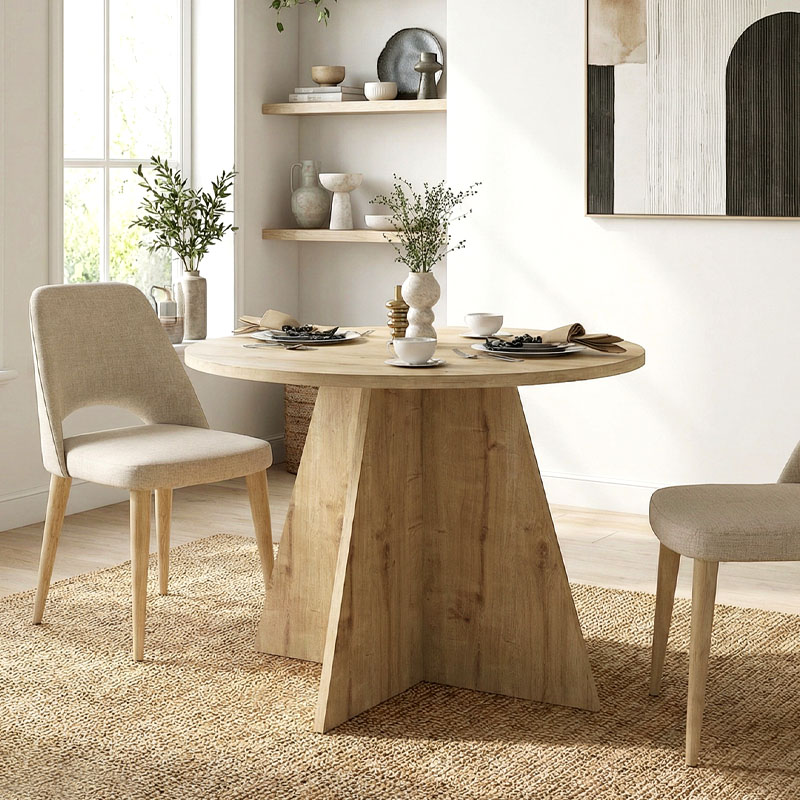 Τραπέζι Tailor Megapap χρώμα sapphire oak Ø100×75,7εκ.