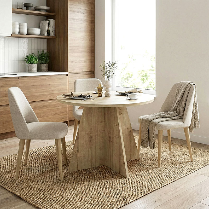 Τραπέζι Tailor Megapap χρώμα sapphire oak Ø100x75,7εκ. - Image 5